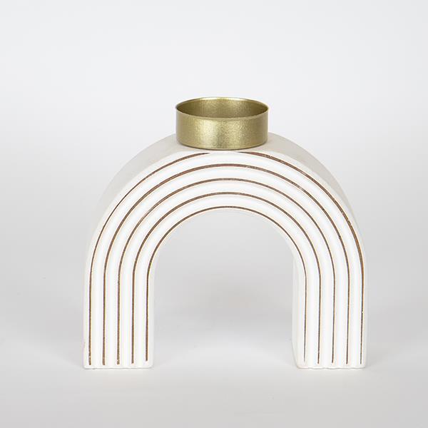 Διακοσμητικά Επιτραπέζια 24home - ΣΗΜΑΝΤΙΚΟ: Σε περίπτωση διαφοράς τιμής από το κατάστημα ισχύει παντα και μόνο η τιμή του καταστήματος Κηροπήγιο Ξύλινο Λευκό 16x5,5x14,5εκ. ESTHETI 752-23015