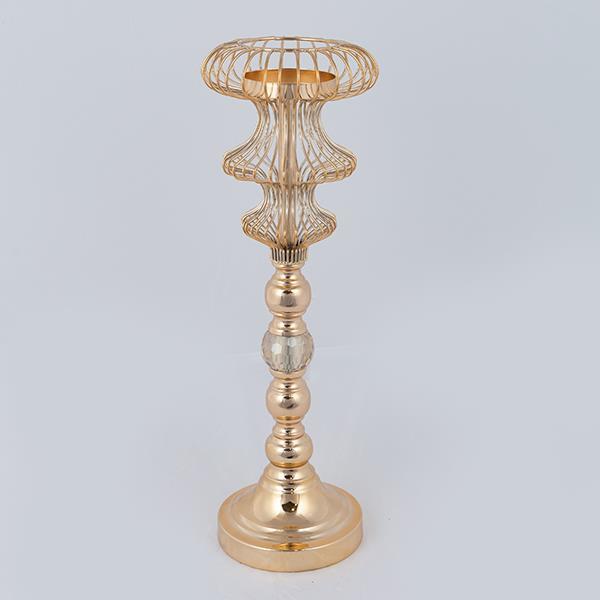 Κηροπήγιο Μεταλλικό Χρυσό 16x47εκ. ESTHETI 752-24082 (Υ