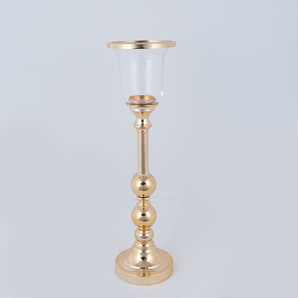 ESTHETI Κηροπήγιο Μεταλλικό-Γυάλινο Χρυσό 15x54εκ. ESTHETI 752-24085 (Υλικό: Μεταλλικό, Χρώμα: Χρυσό ) - ESTHETI - 752-24085