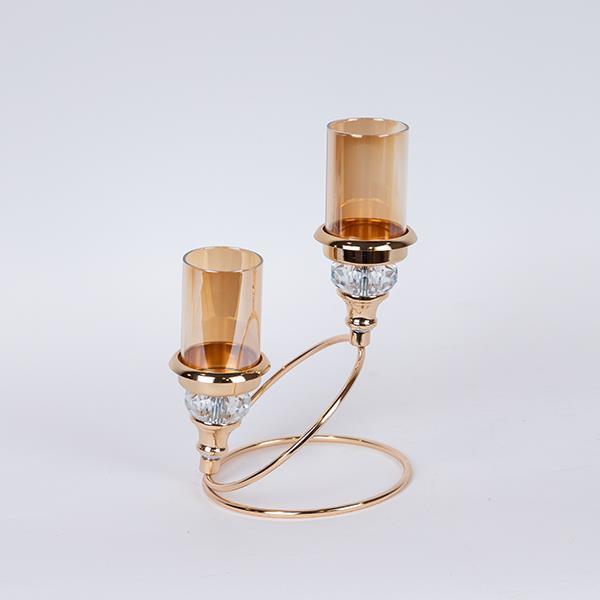 Διακοσμητικά Επιτραπέζια 24home - ΣΗΜΑΝΤΙΚΟ: Σε περίπτωση διαφοράς τιμής από το κατάστημα ισχύει παντα και μόνο η τιμή του καταστήματος Κηροπήγιο 2 Θέσεων Μεταλλικό Χρυσό 16x13x22εκ. ESTHETI