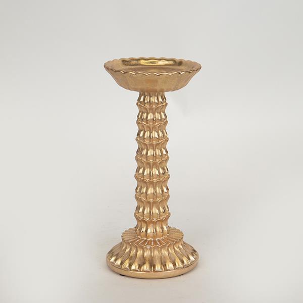 ESTHETI Κηροπήγιο Νούφαρο Polyresin Χρυσό 10,5x10,7x22,8εκ. ESTHETI 752-26035 (Υλικό: Polyresin, Χρώμα: Χρυσό ) - ESTHETI - 752-26035