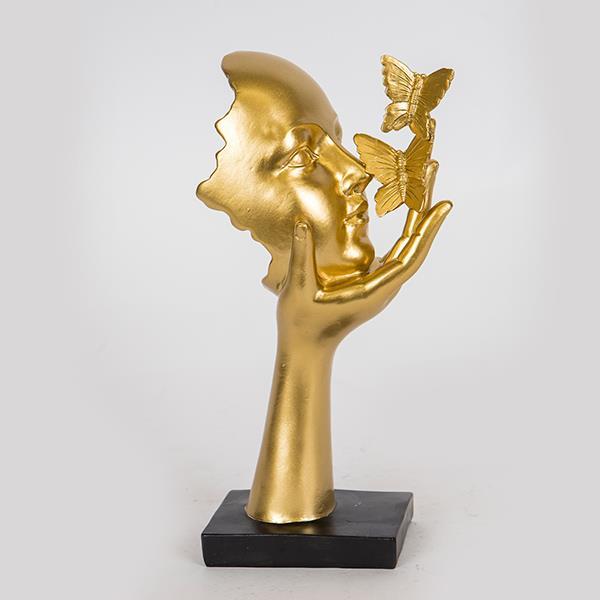 Διακοσμητικά Επιτραπέζια 24home - ΣΗΜΑΝΤΙΚΟ: Σε περίπτωση διαφοράς τιμής από το κατάστημα ισχύει παντα και μόνο η τιμή του καταστήματος Διακοσμητικό Επιτραπέζιο Πρόσωπο Polyresin Χρυσό 12,5x7