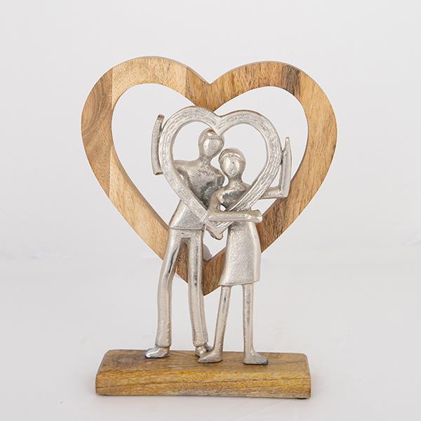 ESTHETI - ΣΗΜΑΝΤΙΚΟ: Σε περίπτωση διαφοράς τιμής από το κατάστημα ισχύει παντα και μόνο η τιμή του καταστήματος Διακοσμητικό Επιτραπέζιο Ζευγάρι Ξύλινο-Μεταλλικό Ασημί