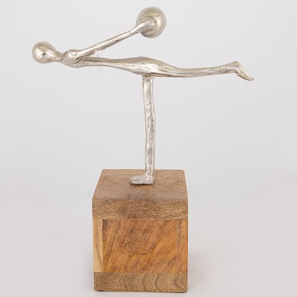 ESTHETI - ΣΗΜΑΝΤΙΚΟ: Σε περίπτωση διαφοράς τιμής από το κατάστημα ισχύει παντα και μόνο η τιμή του καταστήματος Διακοσμητική Επιτραπέζια Φιγούρα Ξύλινη-Μεταλλική Ασημί