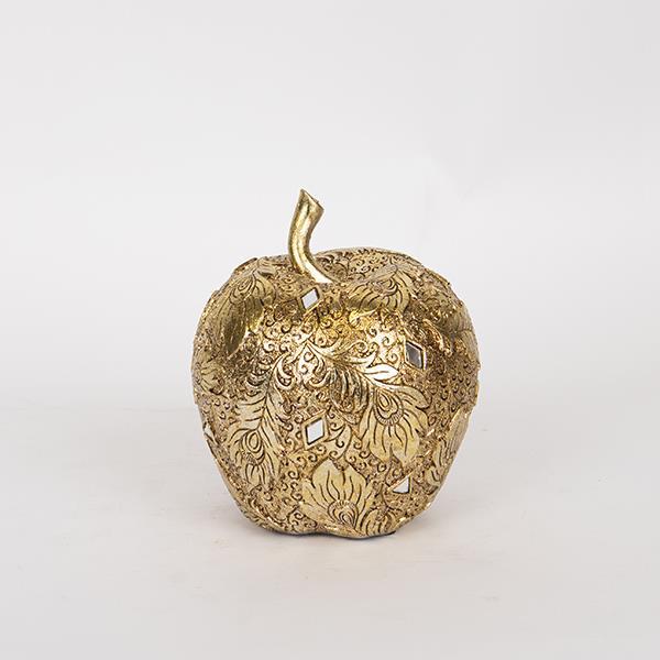 ESTHETI Διακοσμητικό Μήλο Polyresin Χρυσό 14,5x14x16,5εκ. ESTHETI 752-28528 (Υλικό: Polyresin, Χρώμα: Χρυσό ) - ESTHETI - 752-28528