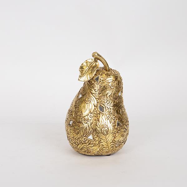 ESTHETI - ΣΗΜΑΝΤΙΚΟ: Σε περίπτωση διαφοράς τιμής από το κατάστημα ισχύει παντα και μόνο η τιμή του καταστήματος Διακοσμητικό Αχλάδι Polyresin Χρυσό 12,5x20εκ. ESTHETI