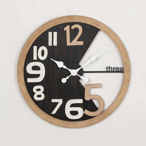 ESTHETI Ρολόι Τοίχου Ξύλινο Μαύρο 59,5x3x59,5εκ. ESTHETI 753-13015 (Υλικό: Ξύλο, Χρώμα: Μαύρο) - ESTHETI - 753-13015