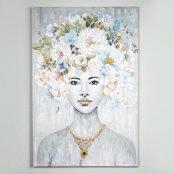 Πίνακας Καμβάς Γυναίκα Με Λουλούδια 80x3,5x120εκ. ESTHE