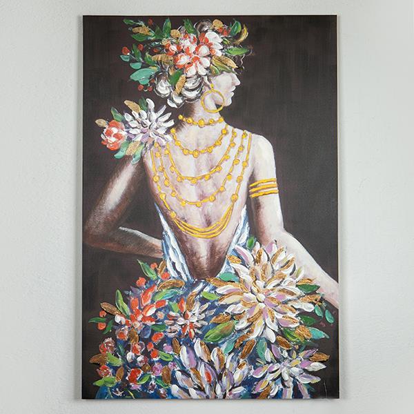 Πίνακας Καμβάς Γυναίκα Με Λουλούδια 80x3,5x120εκ. ESTHE