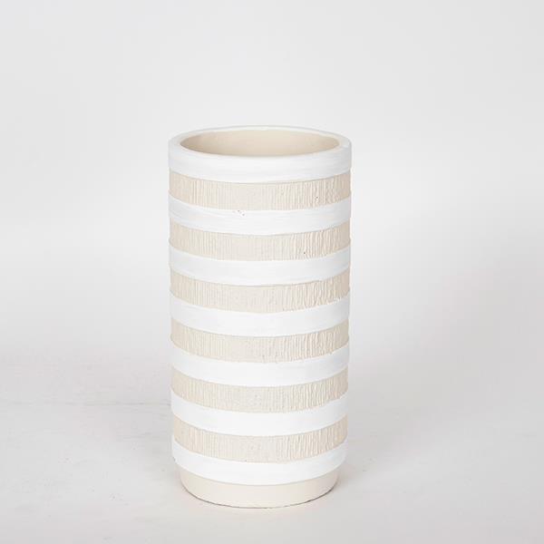 Βάζο Κεραμικό Μπεζ-Λευκό 12,5x12,5x24εκ. ESTHETI 752-20