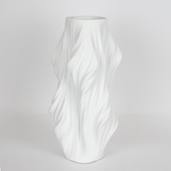 ESTHETI Βάζο Πορσελάνης 3D Λευκό 16x16x33εκ. ESTHETI 752-21065 (Υλικό: Πορσελάνη, Χρώμα: Λευκό) - ESTHETI - 752-21065