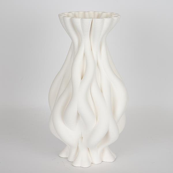 Βάζο Πορσελάνης 3D Λευκό 17x17x33,5εκ. ESTHETI 752-2107