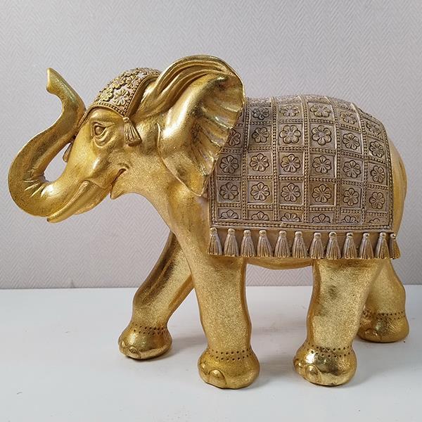 ESTHETI Διακοσμητικός Ελέφαντας Κεραμικός Χρυσός 25x9x18εκ. ESTHETI 752-11535 (Υλικό: Κεραμικό, Χρώμα: Χρυσό ) - ESTHETI - 752-11535