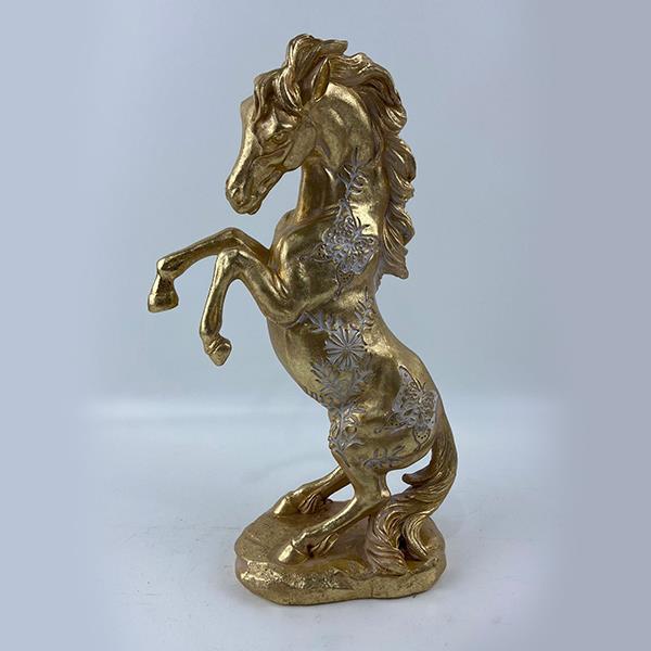 Διακοσμητικά Επιτραπέζια 24home - ΣΗΜΑΝΤΙΚΟ: Σε περίπτωση διαφοράς τιμής από το κατάστημα ισχύει παντα και μόνο η τιμή του καταστήματος Διακοσμητικό Άλογο Κεραμικό Χρυσό-Γκρι 17x8x29εκ. ESTHE