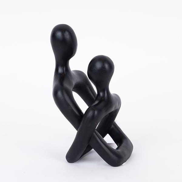 Διακοσμητικά Επιτραπέζια 24home - ΣΗΜΑΝΤΙΚΟ: Σε περίπτωση διαφοράς τιμής από το κατάστημα ισχύει παντα και μόνο η τιμή του καταστήματος Διακοσμητικό Επιτραπέζιο Ζευγάρι Polyresin Μαύρο 11x11x