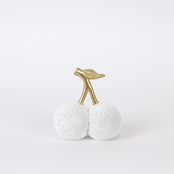 Διακοσμητικά Επιτραπέζια 24home - ΣΗΜΑΝΤΙΚΟ: Σε περίπτωση διαφοράς τιμής από το κατάστημα ισχύει παντα και μόνο η τιμή του καταστήματος Διακοσμητικό Κεράσι Polyresin Λευκό-Χρυσό 10,5x6x11εκ.