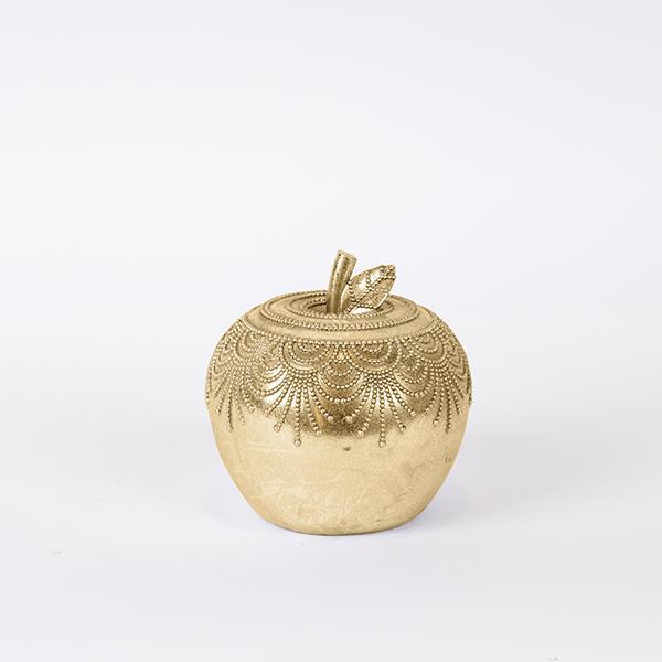Διακοσμητικό Μήλο Polyresin Χρυσό 11,5x11,5x11,5εκ. EST