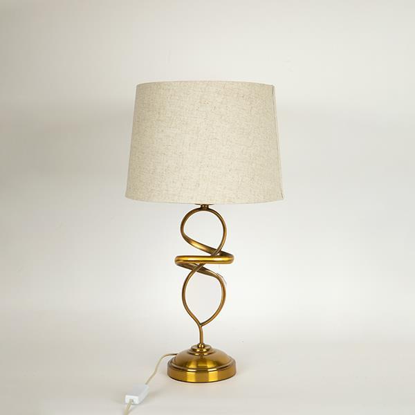 Φωτιστικό Επιτραπέζιο Μεταλλικό-Λινό Χρυσό-Λευκό 33x60ε