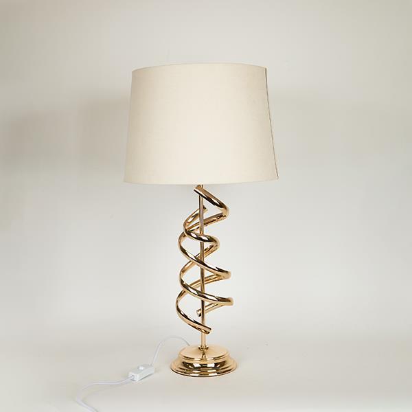 Φωτιστικά 24home - ΣΗΜΑΝΤΙΚΟ: Σε περίπτωση διαφοράς τιμής από το κατάστημα ισχύει παντα και μόνο η τιμή του καταστήματος Φωτιστικό Επιτραπέζιο Μεταλλικό-Suede Χρυσό-Εκρού 33x64