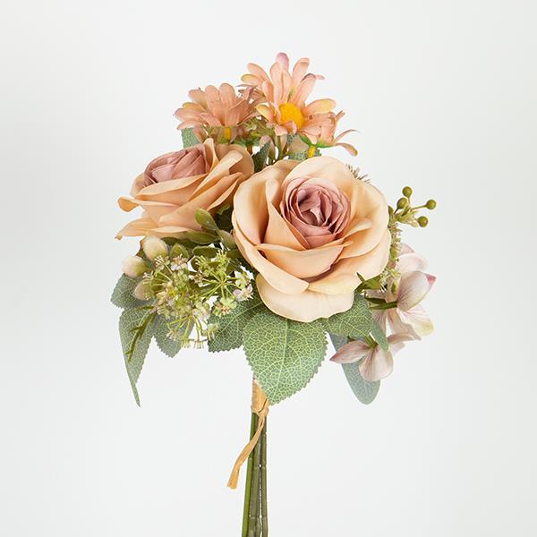 Διακοσμητικά Επιτραπέζια 24home - ΣΗΜΑΝΤΙΚΟ: Σε περίπτωση διαφοράς τιμής από το κατάστημα ισχύει παντα και μόνο η τιμή του καταστήματος Μπουκέτο Με Τριαντάφυλλα Και Μαργαρίτες 28εκ. Σομόν-Σάπ