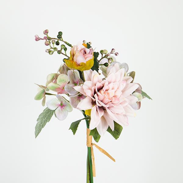 Διακοσμητικά Επιτραπέζια 24home - ΣΗΜΑΝΤΙΚΟ: Σε περίπτωση διαφοράς τιμής από το κατάστημα ισχύει παντα και μόνο η τιμή του καταστήματος Μπουκέτο Με Ντάλια Και Ορτανσία 40εκ. Ροζ-Σάπιο Μήλο ES