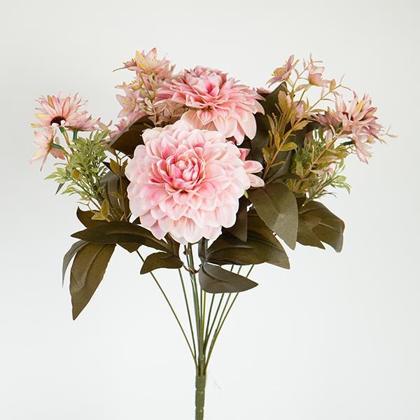 Διακοσμητικά Επιτραπέζια 24home - ΣΗΜΑΝΤΙΚΟ: Σε περίπτωση διαφοράς τιμής από το κατάστημα ισχύει παντα και μόνο η τιμή του καταστήματος Μπουκέτο Με Ντάλια 48εκ. Ροζ-Κρεμ ESTHETI 758-10044 (Σε