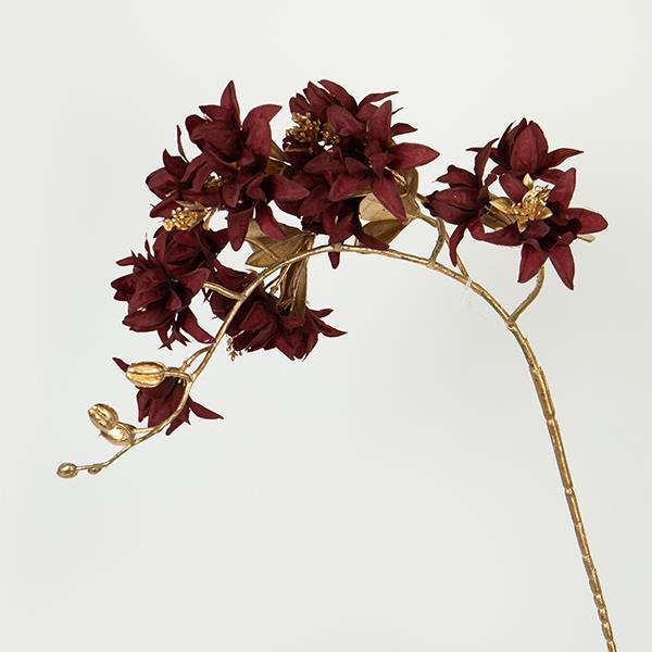 ESTHETI - ΣΗΜΑΝΤΙΚΟ: Σε περίπτωση διαφοράς τιμής από το κατάστημα ισχύει παντα και μόνο η τιμή του καταστήματος Κλαδί Με Λουλούδια Υφασμάτινο-Πλαστικό 90εκ. Χρυσό-Μπορ