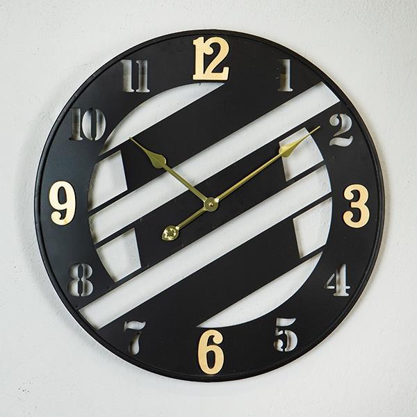 ESTHETI Ρολόι Τοίχου Μεταλλικό Μαύρο-Χρυσό 60x4x60εκ. ESTHETI 753-10021 (Υλικό: Μεταλλικό, Χρώμα: Μαύρο) - ESTHETI - 753-10021