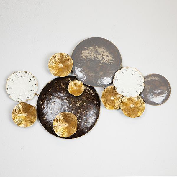 Διακοσμητικό Τοίχου Μεταλλικό Λευκό-Γκρι-Μαύρο-Χρυσό 96