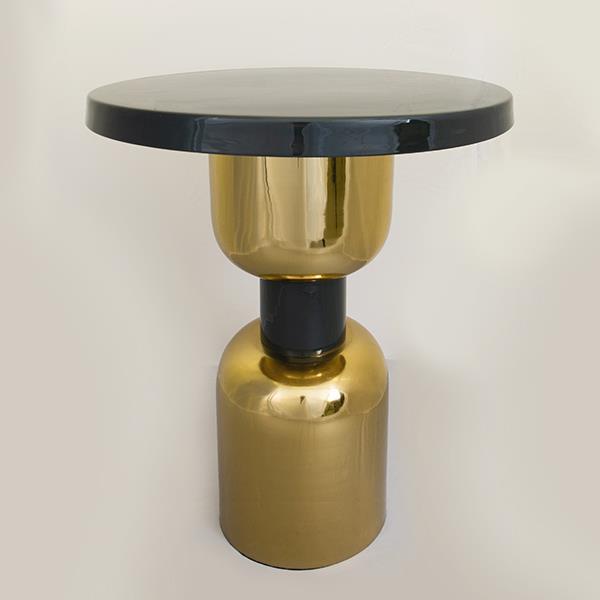 Τραπεζάκι Βοηθητικό Μεταλλικό Σκούρο Πράσινο-Χρυσό 51x6