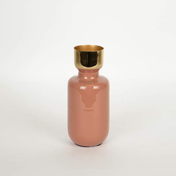 Βάζο Μεταλλικό Ροδακινί-Χρυσό 8,5x20εκ. ESTHETI 752-220