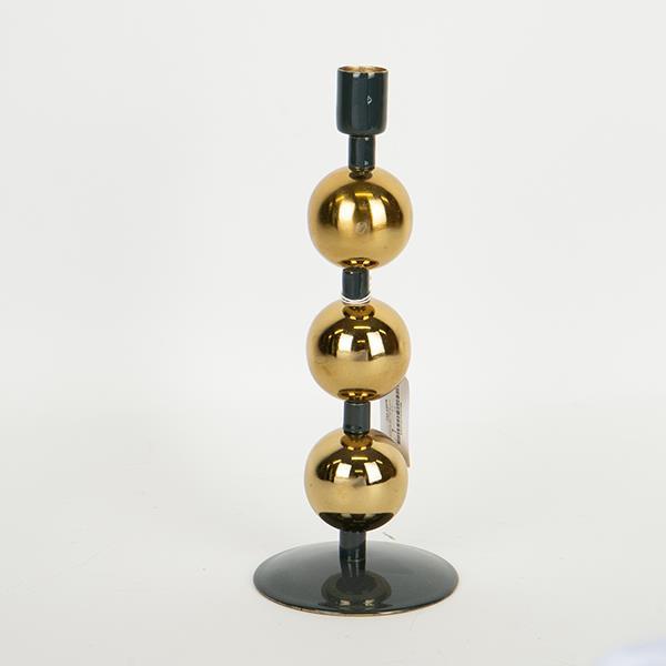 ESTHETI - ΣΗΜΑΝΤΙΚΟ: Σε περίπτωση διαφοράς τιμής από το κατάστημα ισχύει παντα και μόνο η τιμή του καταστήματος Κηροπήγιο Μεταλλικό Κυπαρισσί-Χρυσό 10x10x25εκ. ESTHETI