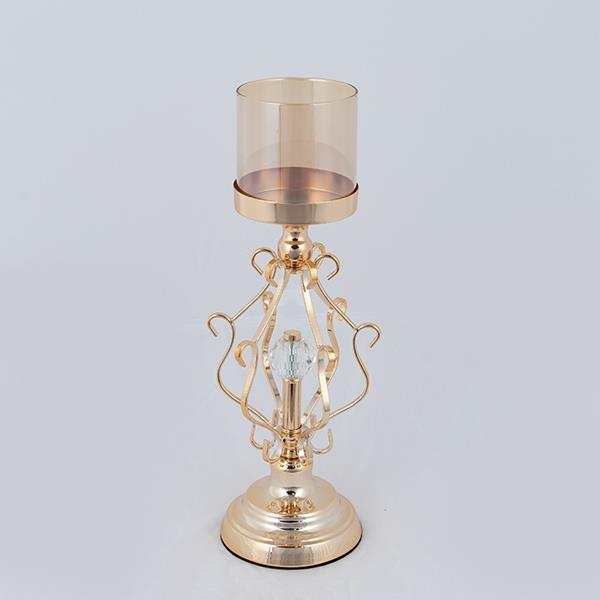 Κηροπήγιο Μεταλλικό Χρυσό 15x32εκ. ESTHETI 752-24093 (Υ