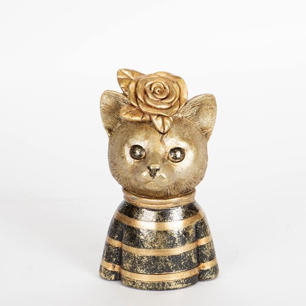 ESTHETI - ΣΗΜΑΝΤΙΚΟ: Σε περίπτωση διαφοράς τιμής από το κατάστημα ισχύει παντα και μόνο η τιμή του καταστήματος Διακοσμητική Γάτα Polyresin Χρυσή-Μαύρη 10,5x9x18εκ. ES