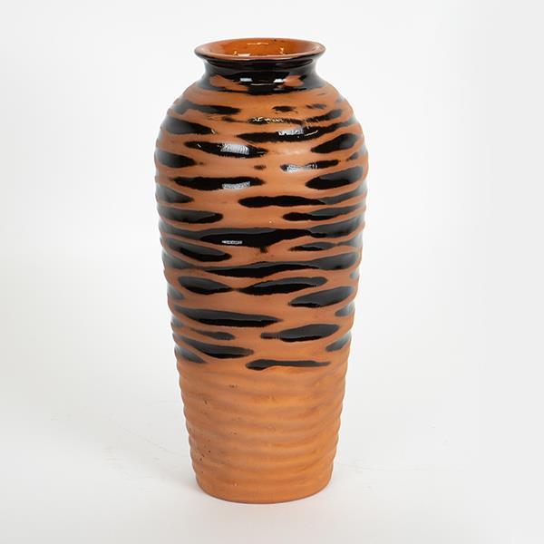 Διακοσμητικά Επιτραπέζια 24home - ΣΗΜΑΝΤΙΚΟ: Σε περίπτωση διαφοράς τιμής από το κατάστημα ισχύει παντα και μόνο η τιμή του καταστήματος Βάζο Κεραμικό Terracotta-Μαύρο 13,5x13,5x28,8εκ. ESTHET