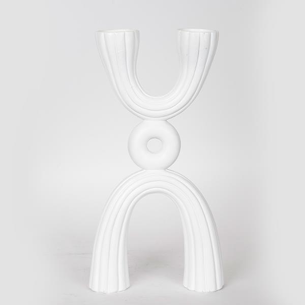 Κηροπήγιο Polyresin Λευκό 17x5,5x32,5εκ. ESTHETI 752-26