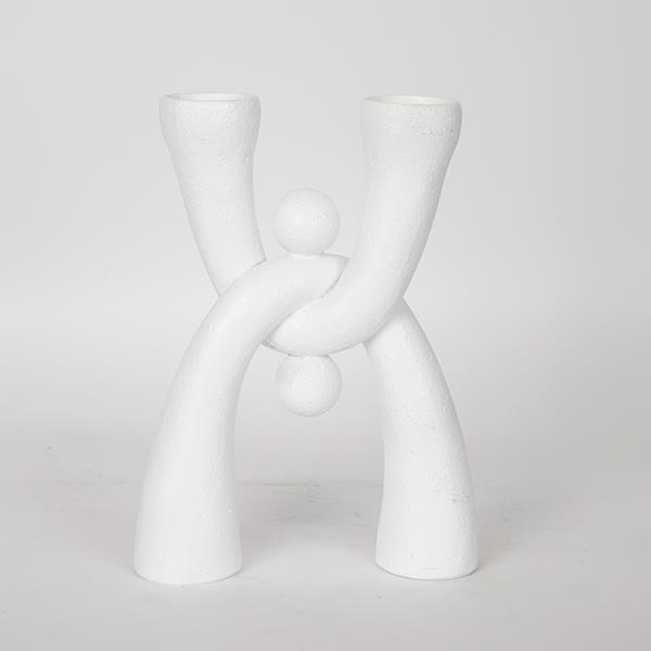 Κηροπήγια, Κεριά, Αρωματικά χώρου 24home - ΣΗΜΑΝΤΙΚΟ: Σε περίπτωση διαφοράς τιμής από το κατάστημα ισχύει παντα και μόνο η τιμή του καταστήματος Κηροπήγιο Polyresin Λευκό 19x6,5x25,5εκ. ESTHETI 752-26