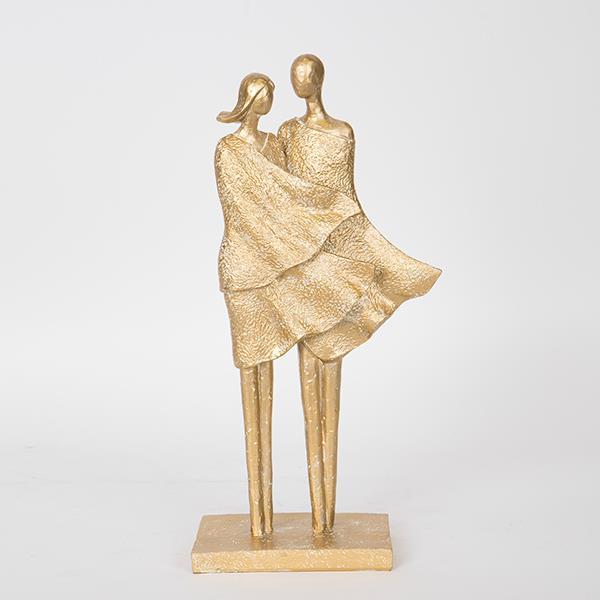 Διακοσμητικά Επιτραπέζια 24home - ΣΗΜΑΝΤΙΚΟ: Σε περίπτωση διαφοράς τιμής από το κατάστημα ισχύει παντα και μόνο η τιμή του καταστήματος Διακοσμητικό Επιτραπέζιο Ζευγάρι Polyresin Χρυσό 16,5x8