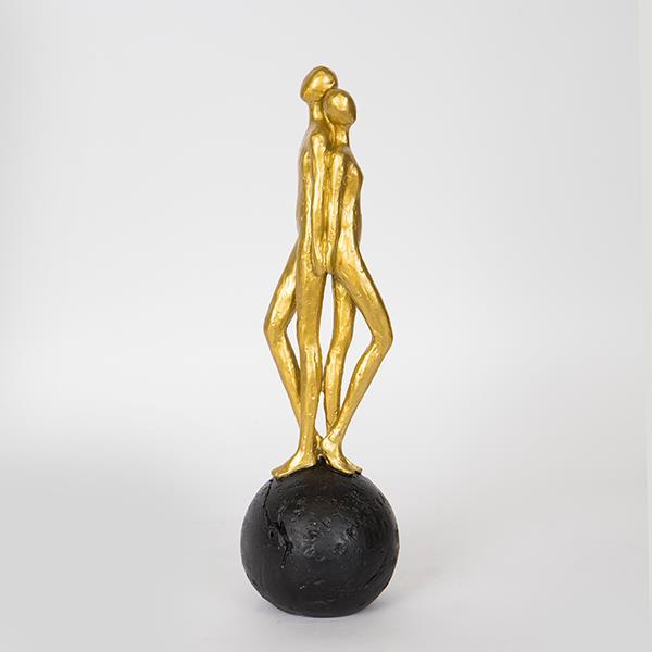 Διακοσμητικά Επιτραπέζια 24home - ΣΗΜΑΝΤΙΚΟ: Σε περίπτωση διαφοράς τιμής από το κατάστημα ισχύει παντα και μόνο η τιμή του καταστήματος Διακοσμητική Επιτραπέζια Φιγούρα Ζευγάρι Polyresin Χρυσ