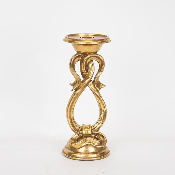 Κηροπήγιο Polyresin Χρυσό 11x11x27εκ. ESTHETI 752-26041