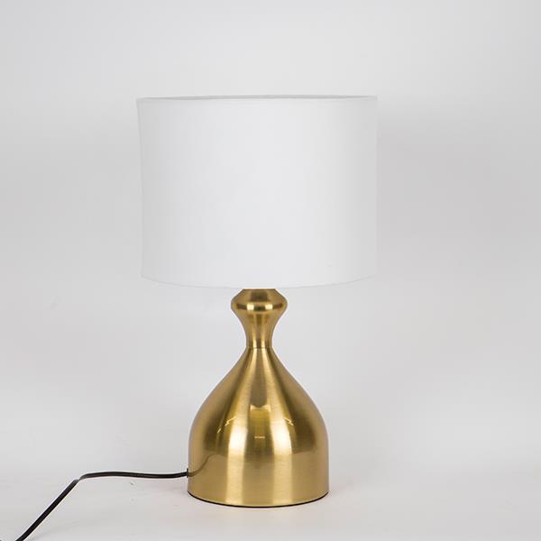 Φωτιστικά 24home - ΣΗΜΑΝΤΙΚΟ: Σε περίπτωση διαφοράς τιμής από το κατάστημα ισχύει παντα και μόνο η τιμή του καταστήματος Φωτιστικό Επιτραπέζιο Μεταλλικό-Υφασμάτινο Χρυσό-Λευκό