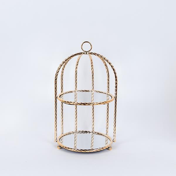 Ορντερβιέρα 2 Όροφη Μεταλλική Με Καθρέπτη Χρυσή 23x42εκ