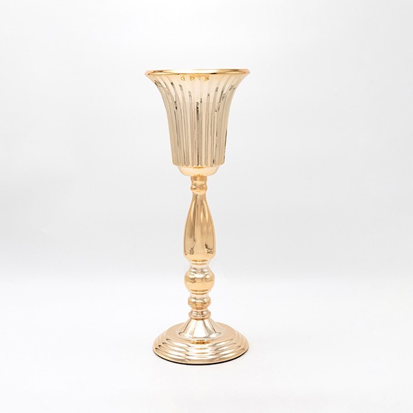 Βάζο Μεταλλικό Χρυσό 14,5x39εκ. ESTHETI 819-00247 (Υλικό: Μεταλλικό, Χρώμα: Χρυσό ) - ESTHETI - 819-00247