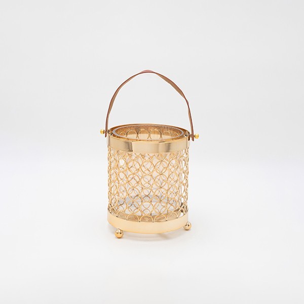 ESTHETI - ΣΗΜΑΝΤΙΚΟ: Σε περίπτωση διαφοράς τιμής από το κατάστημα ισχύει παντα και μόνο η τιμή του καταστήματος Φανάρι Μεταλλικό-Γυάλινο Χρυσό 14x17εκ. ESTHETI 819-002