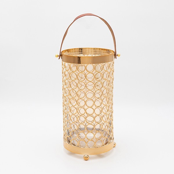 Διακοσμητικά Επιτραπέζια 24home - ΣΗΜΑΝΤΙΚΟ: Σε περίπτωση διαφοράς τιμής από το κατάστημα ισχύει παντα και μόνο η τιμή του καταστήματος Φανάρι Μεταλλικό-Γυάλινο Χρυσό 14x27εκ. ESTHETI 819-002