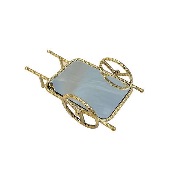 ESTHETI - ΣΗΜΑΝΤΙΚΟ: Σε περίπτωση διαφοράς τιμής από το κατάστημα ισχύει παντα και μόνο η τιμή του καταστήματος Δίσκος Μεταλλικός Με Καθρέπτη Χρυσό 37x20x12εκ. ESTHETI