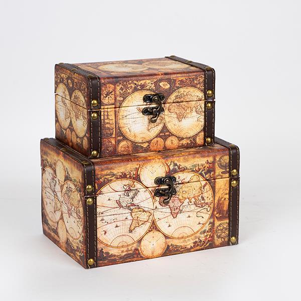 Κουτί Σετ 2τμχ Ξύλινο 20x14x12εκ.-16x11x9εκ. ESTHETI 75