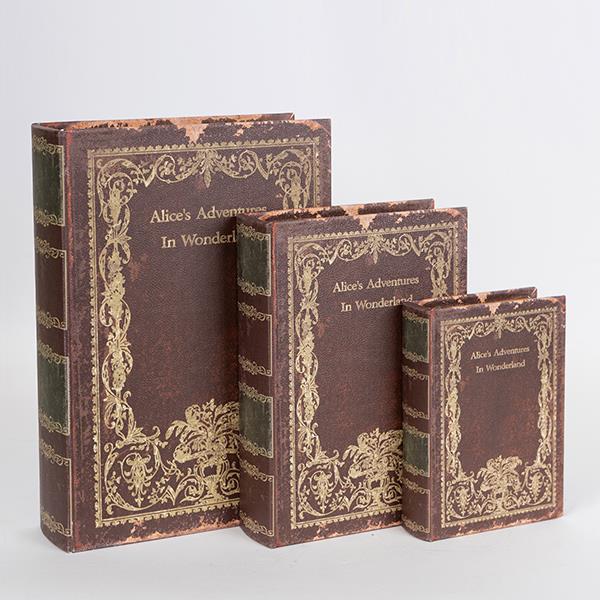 Διακοσμητικά Επιτραπέζια 24home - ΣΗΜΑΝΤΙΚΟ: Σε περίπτωση διαφοράς τιμής από το κατάστημα ισχύει παντα και μόνο η τιμή του καταστήματος Διακοσμητικό Κουτί Βιβλίο Σετ 3τμχ Ξύλινο Καφέ 32x23x7ε