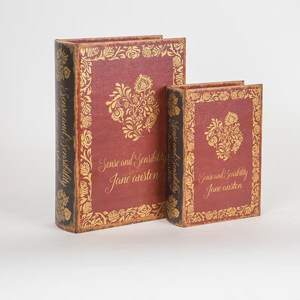 Διακοσμητικά Επιτραπέζια 24home - ΣΗΜΑΝΤΙΚΟ: Σε περίπτωση διαφοράς τιμής από το κατάστημα ισχύει παντα και μόνο η τιμή του καταστήματος Διακοσμητικό Κουτί Βιβλίο Σετ 2τμχ Ξύλινο Χρυσό-Κόκκινο