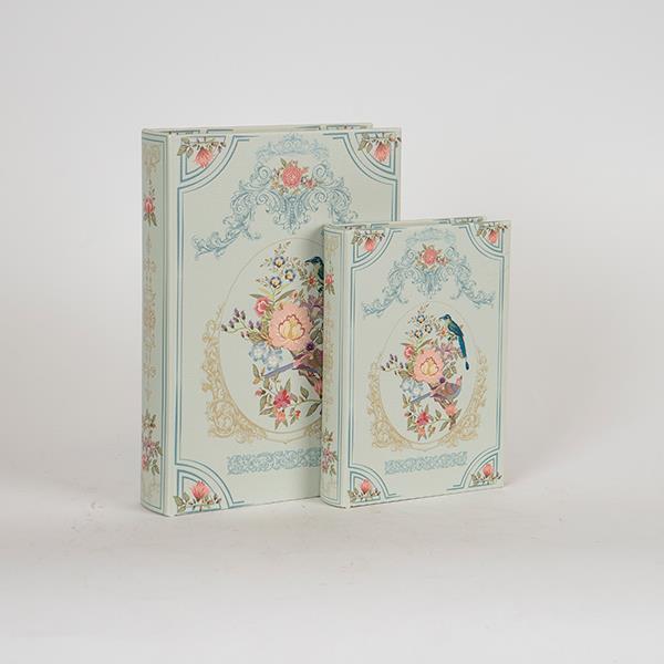 Διακοσμητικά Επιτραπέζια 24home - ΣΗΜΑΝΤΙΚΟ: Σε περίπτωση διαφοράς τιμής από το κατάστημα ισχύει παντα και μόνο η τιμή του καταστήματος Διακοσμητικό Κουτί Βιβλίο Σετ 2τμχ Ξύλινο Γαλάζιο 19x5x